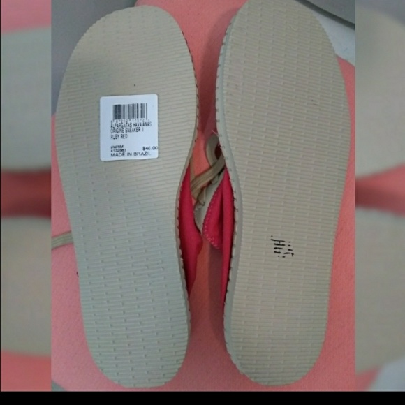 Havaianas Alparagatas Origine Ruby Red Preppy Vacation Two Tone Sneakers Size 9 - Picture 8 of 8